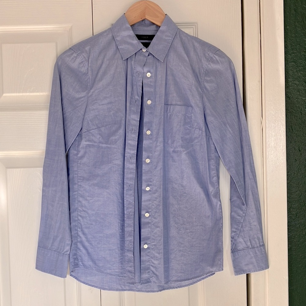 100% cotton JCrew boy shirt blue button down